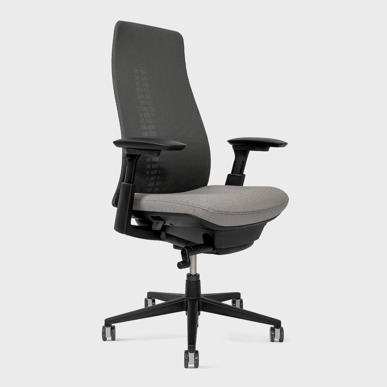 Side view of Fern Office chair in colour Bay without lumbar support