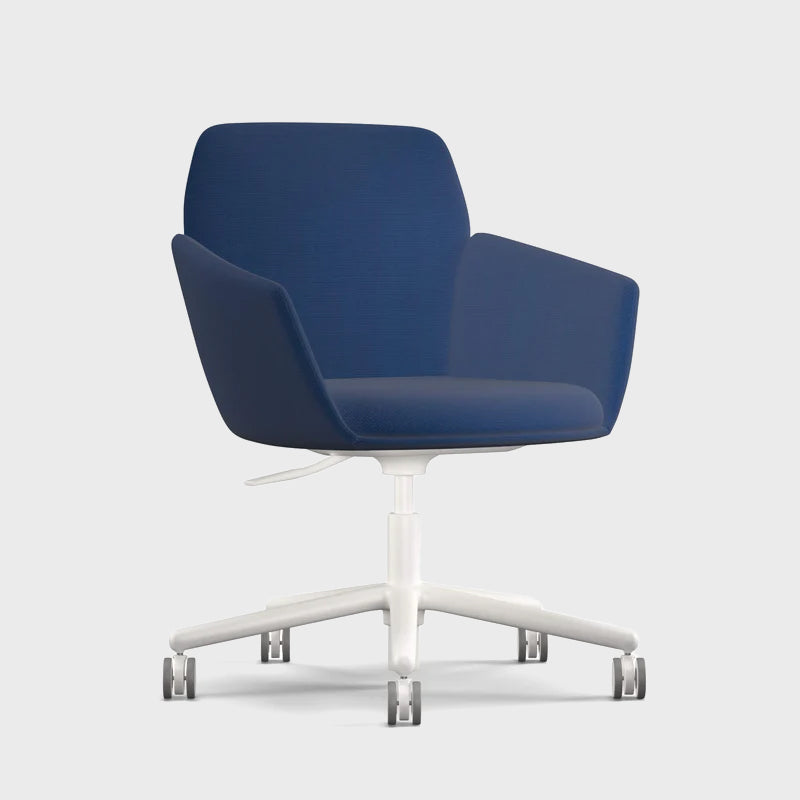 Side view of Poppy office chair in Dark Blue 5starbase
