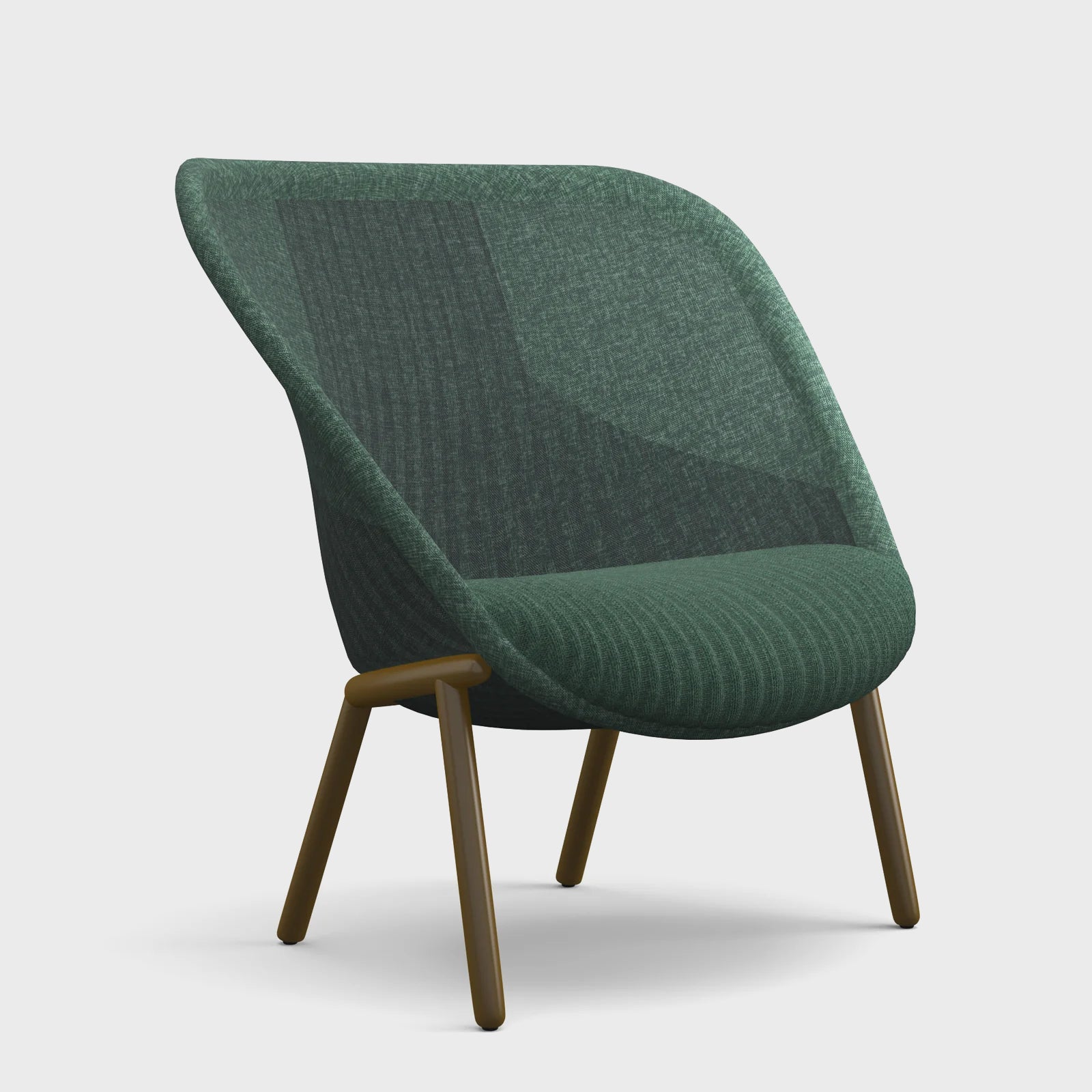 Side view of Cardigan Lounge chair in Dark Green colour