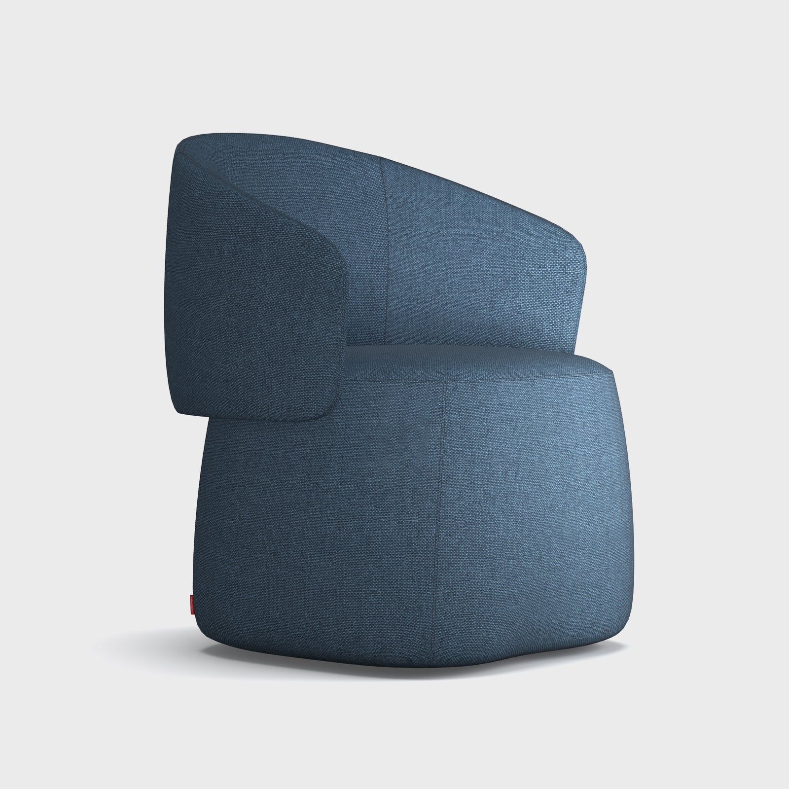 Side view of Openest Chick Pouf in Blue Colour