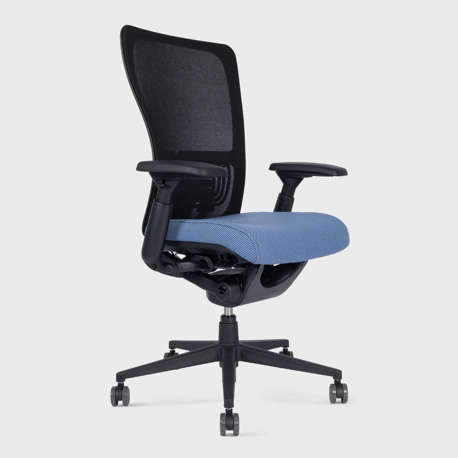 Side view of Zody Office chair in colour Neptune