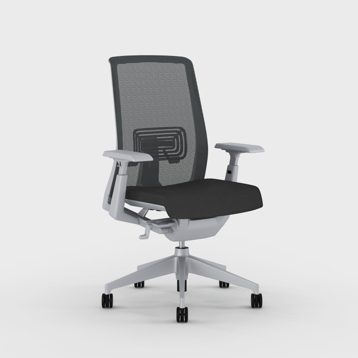 Side view of Very Task chair colour black/grey